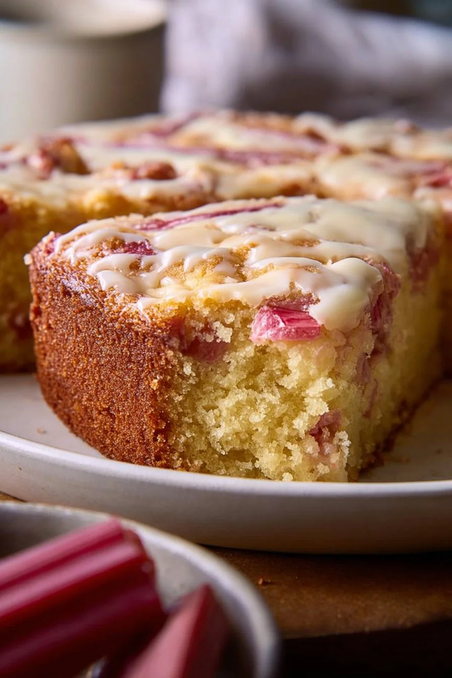 Best Rhubarb Cake with Cake Mix