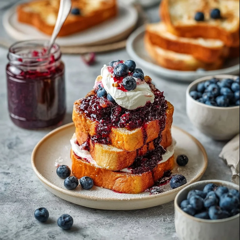 Brioche French Toast with Blueberry Compote