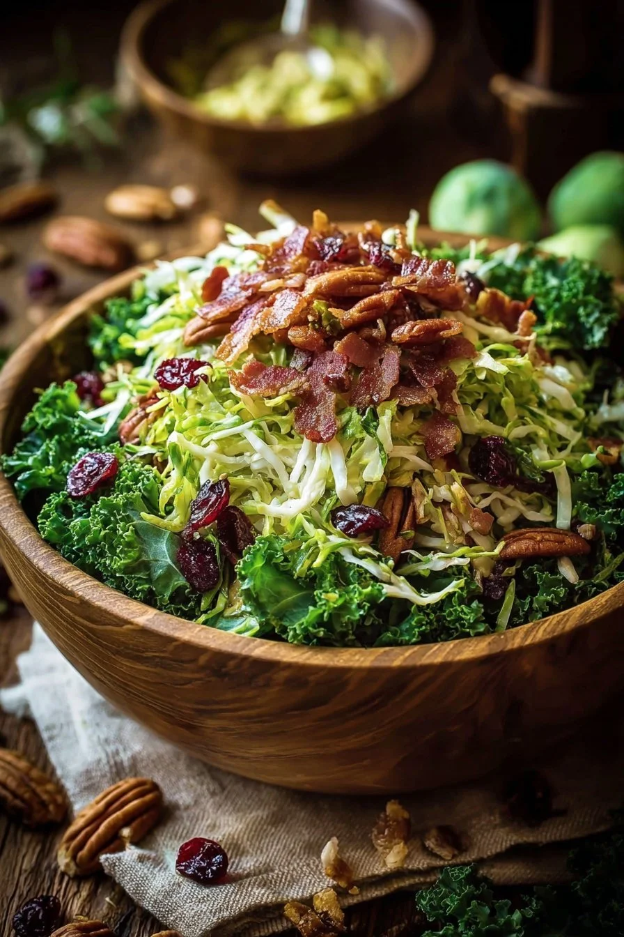 Brussels Sprout, Kale + Apple Salad