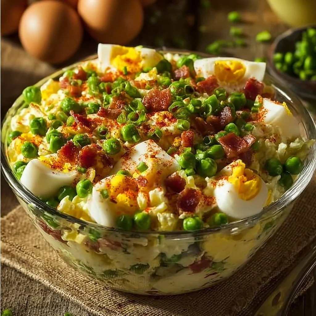 Classic Southern Pea Salad with vibrant vegetables and dressing