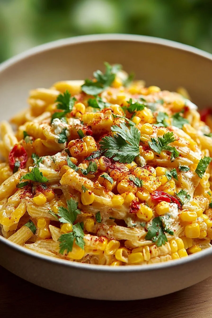 Corn Elote Pasta Salad
