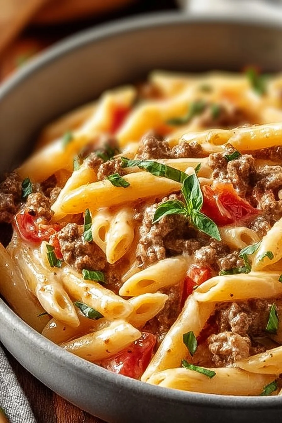 Creamy Rotel Pasta with Ground Beef for Cozy Weeknight Dinners