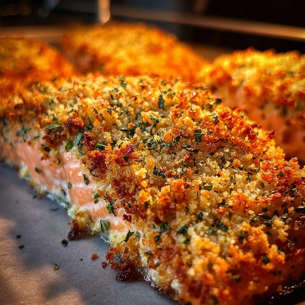 Crispy Parmesan Salmon Bake