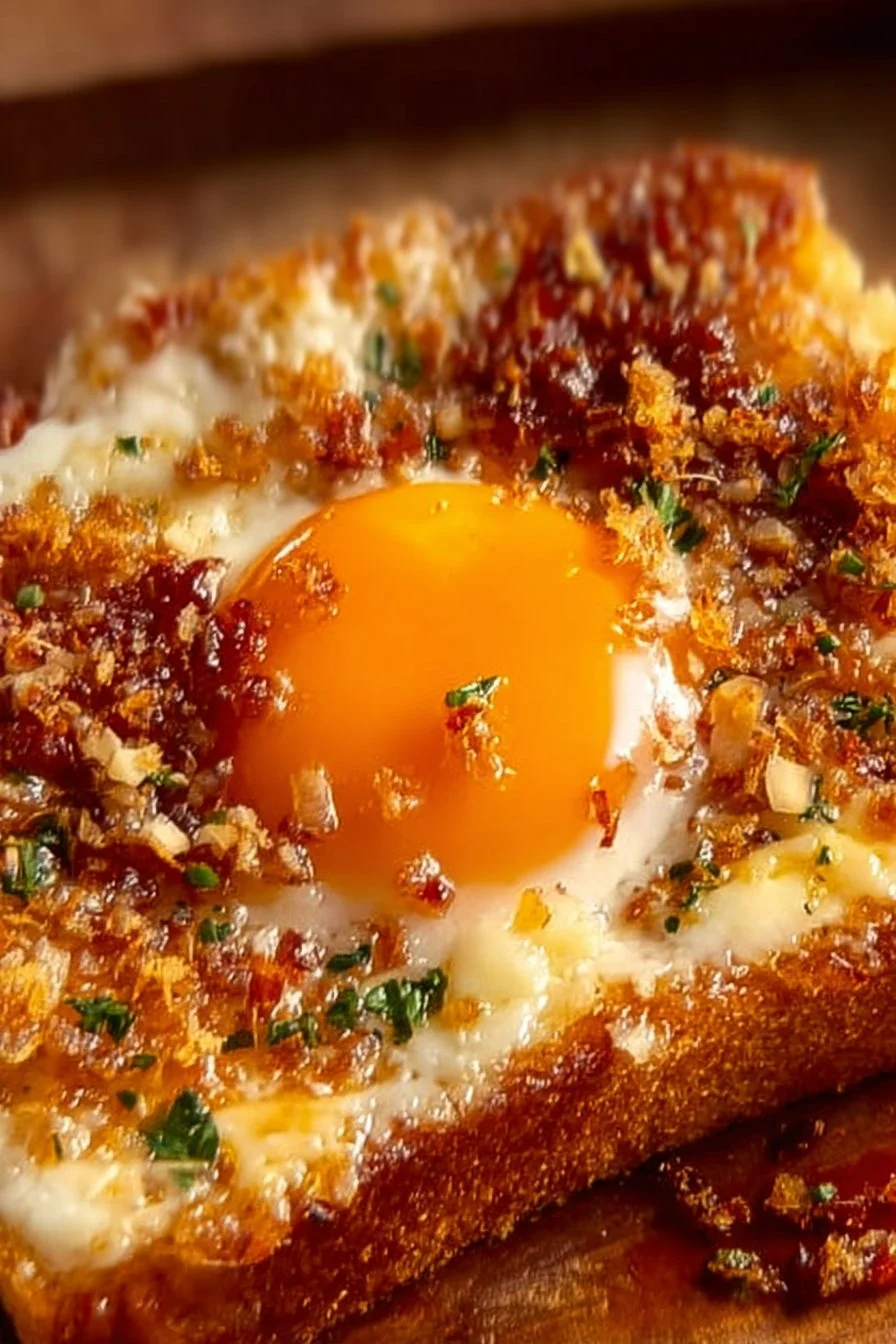 Crunchy Chili Onion Cheesy Egg Toast (Gluten Free)