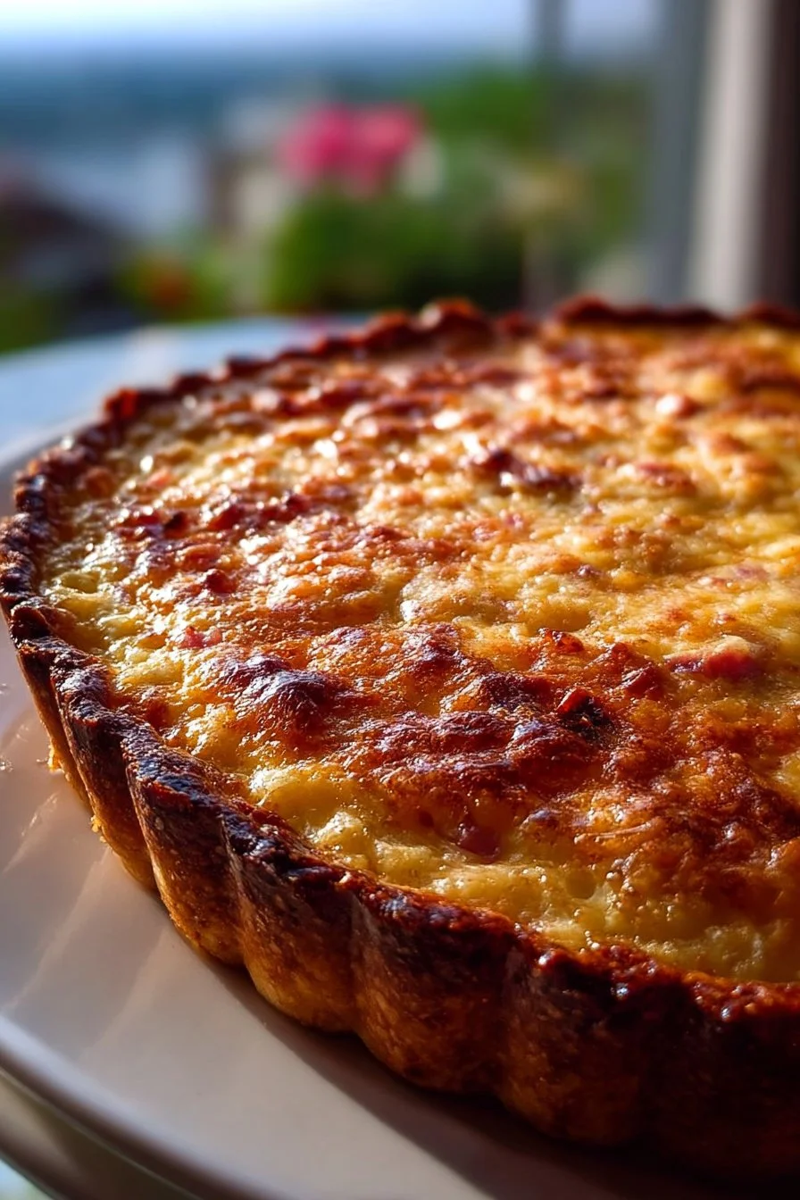 Crustless Rhubarb Custard Pie