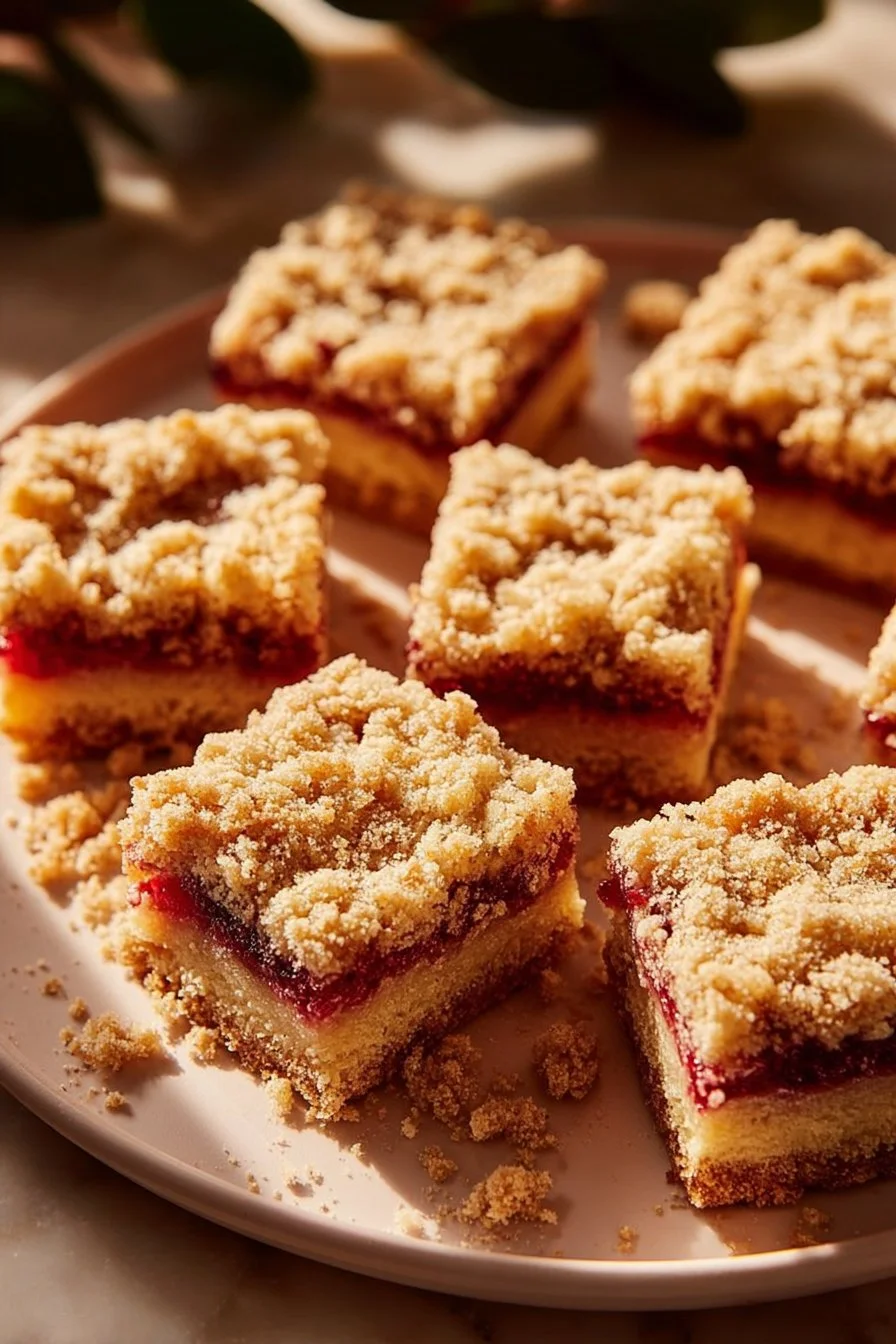 Flaky Rhubarb Bars with Shortbread Crust