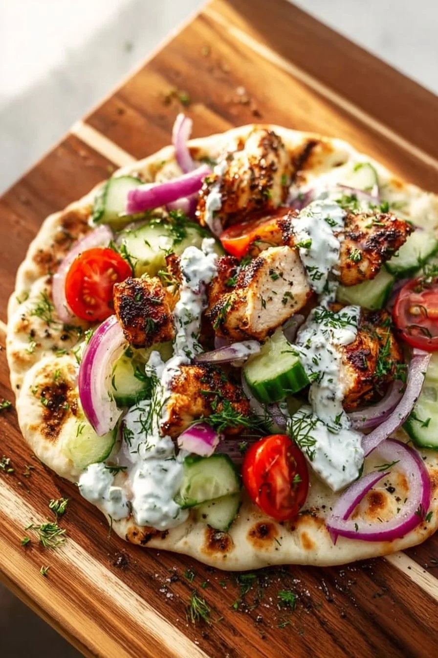 Greek Chicken Flatbread