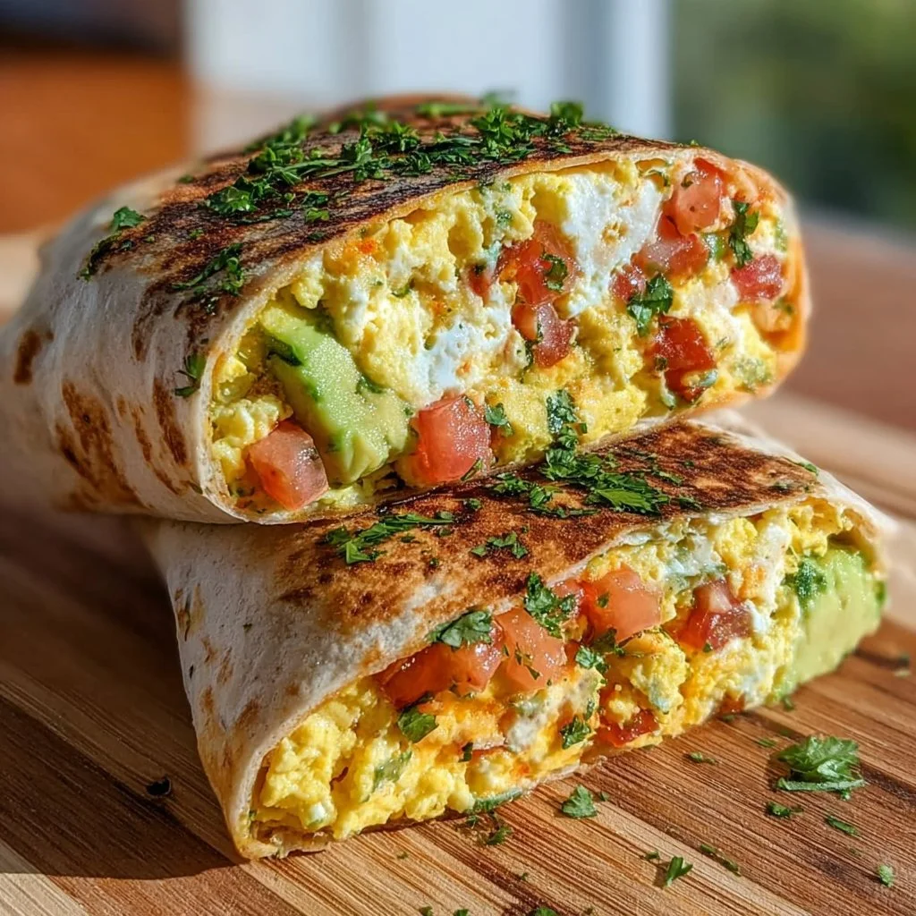 High-Protein Breakfast Wrap with Cottage Cheese and Avocado