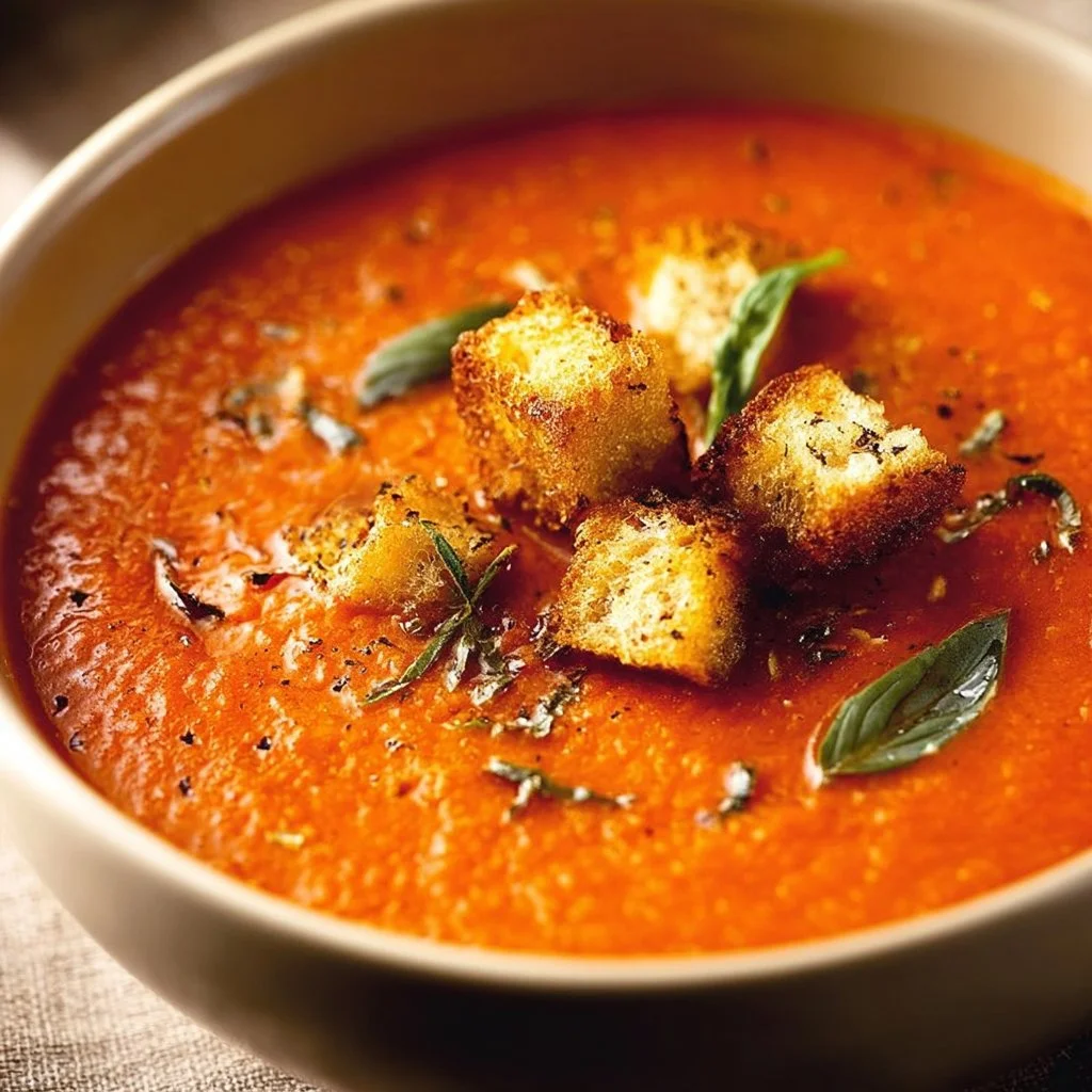 Homemade Roasted Tomato Basil Soup