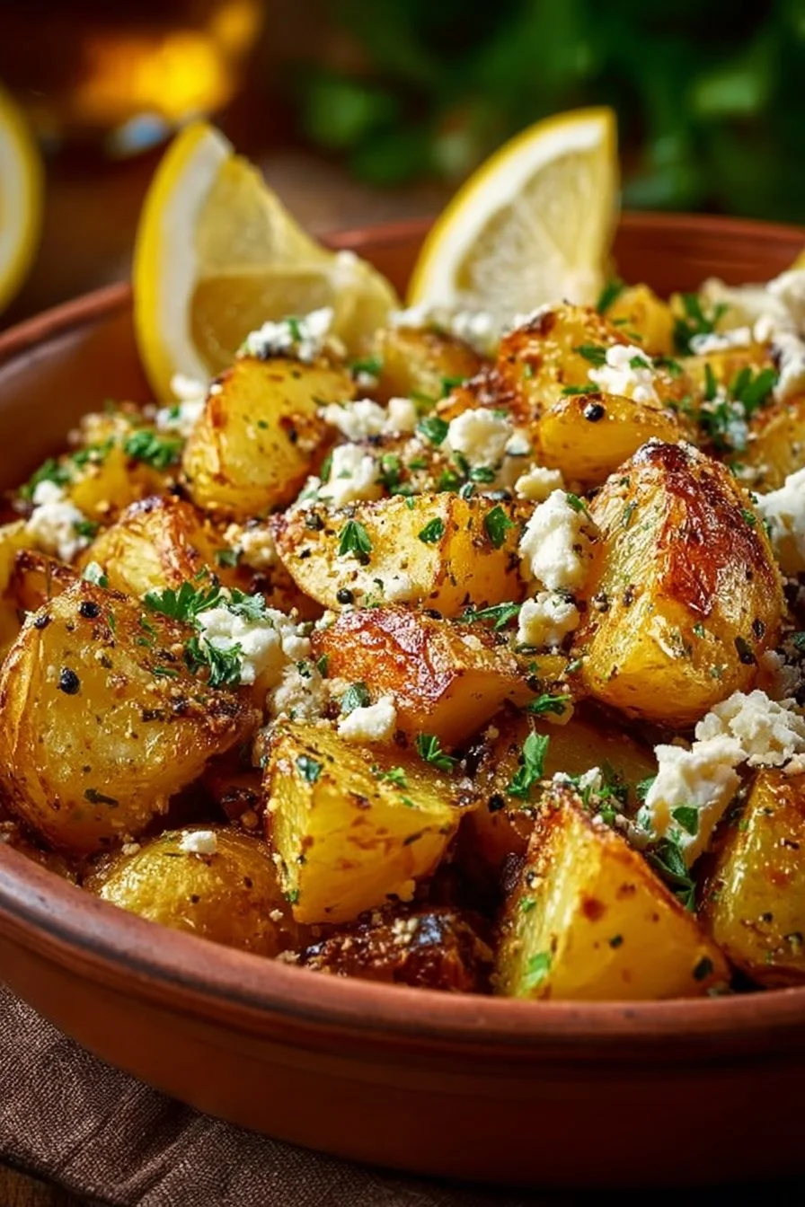 Lemon Feta Roasted Potatoes – The Ultimate Easy, Tangy Side Dish