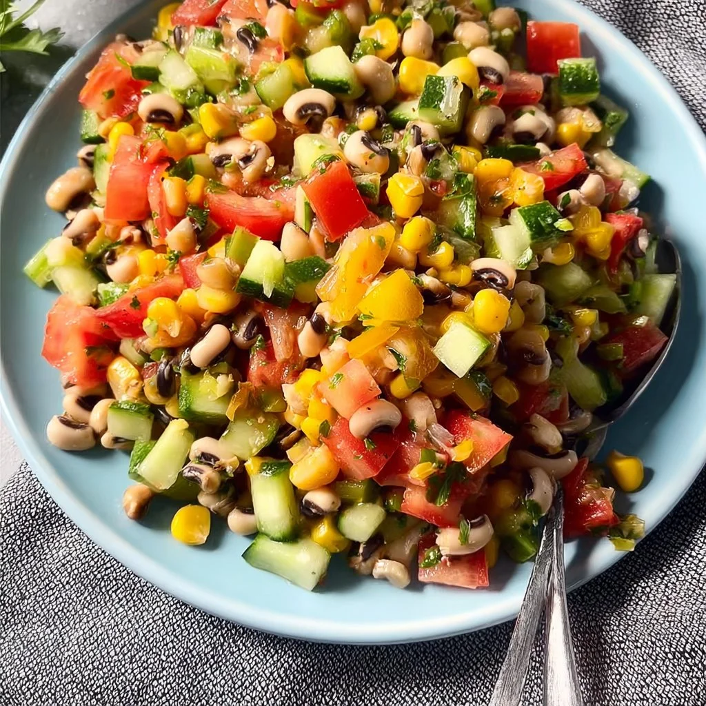 Lucky Black Eyed Pea Salad with Zesty Lemon Dressing