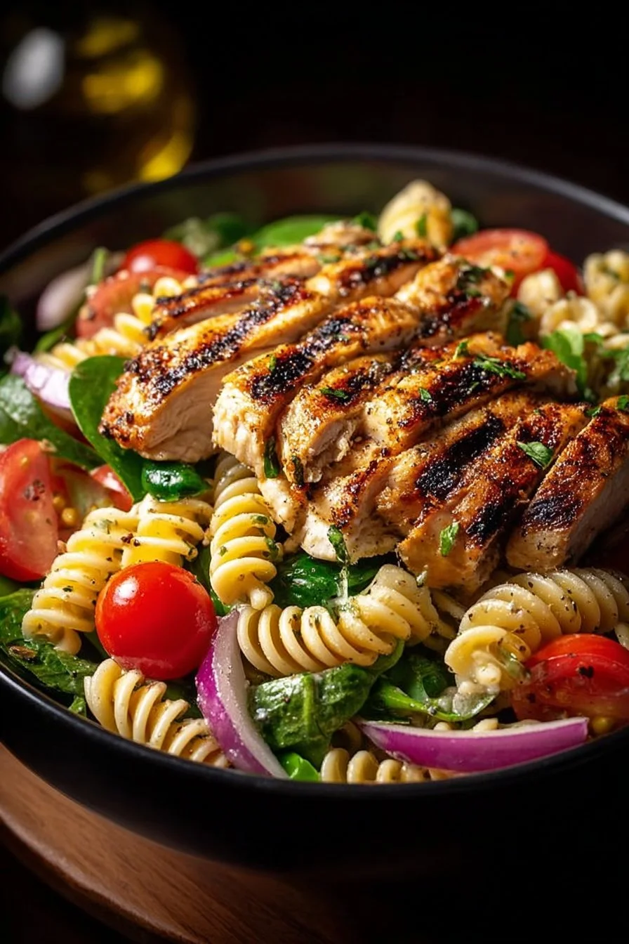 Mediterranean Chicken Pasta Salad