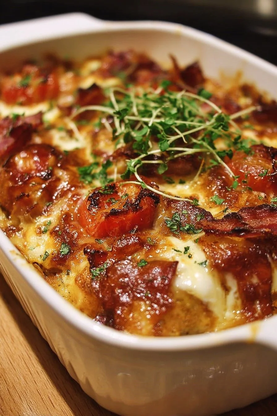 Mini Croissant Hot Brown Casserole