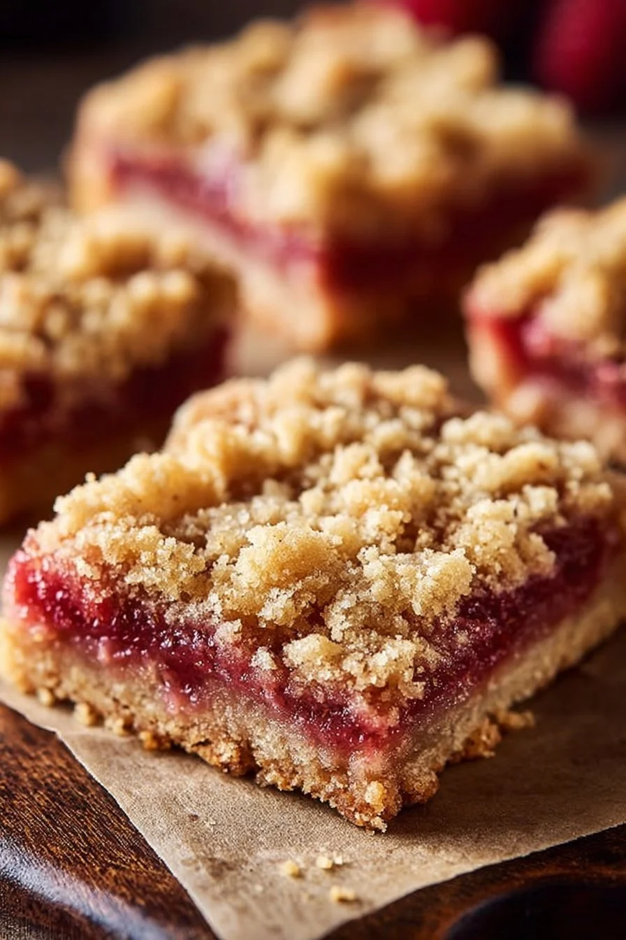 Moist Rhubarb Crumble Bars