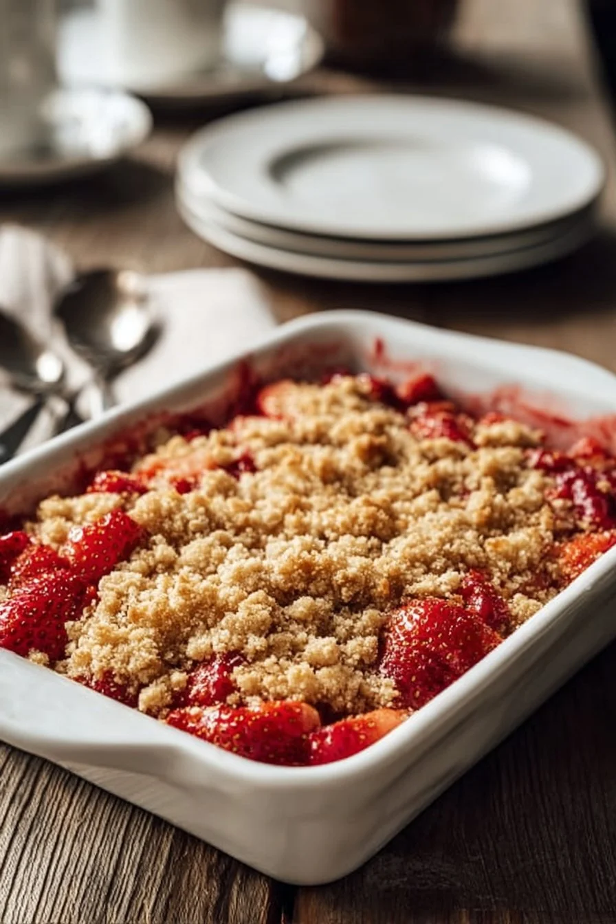 Old-Fashioned Strawberry Rhubarb Crisp