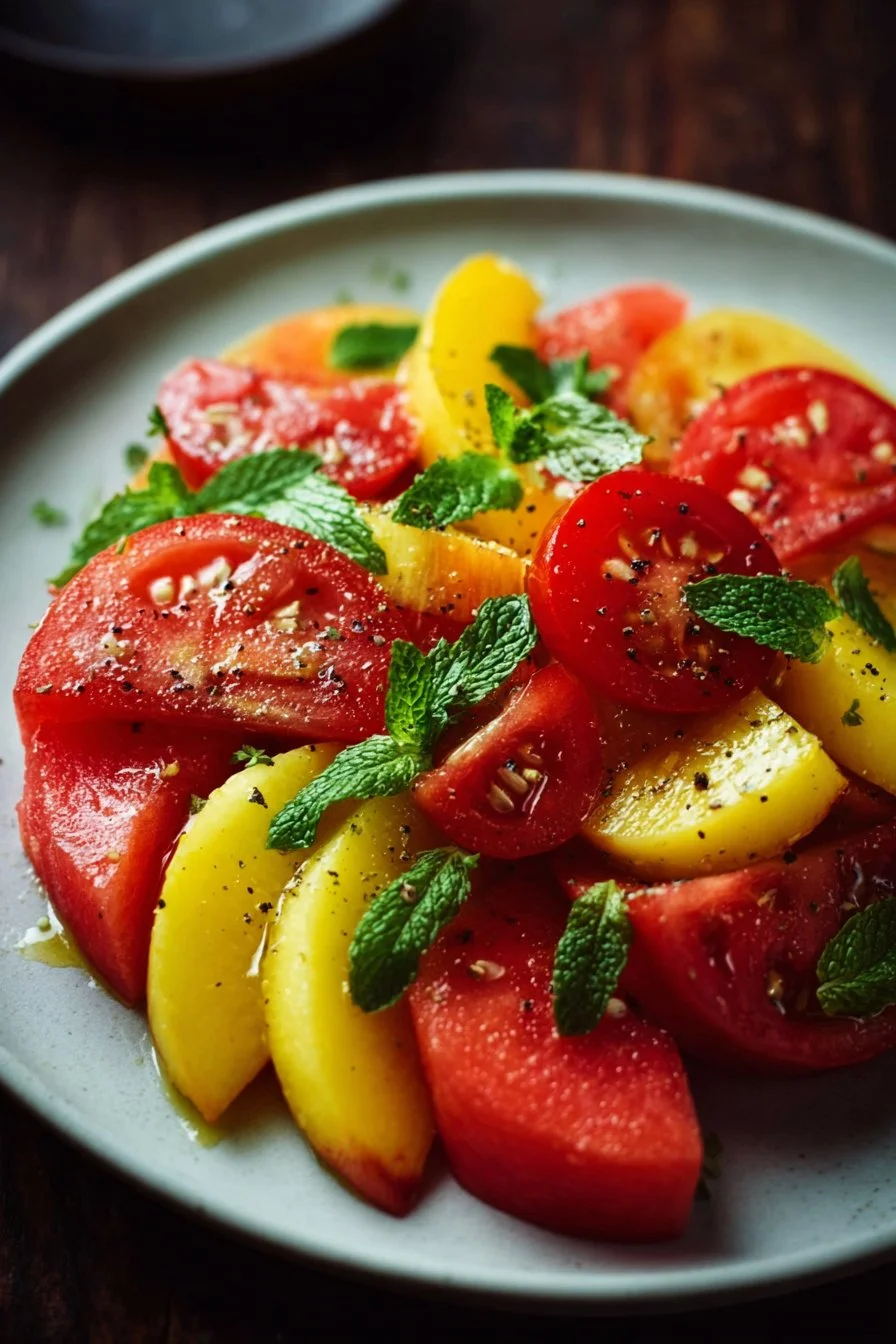 Peach and Watermelon Salad