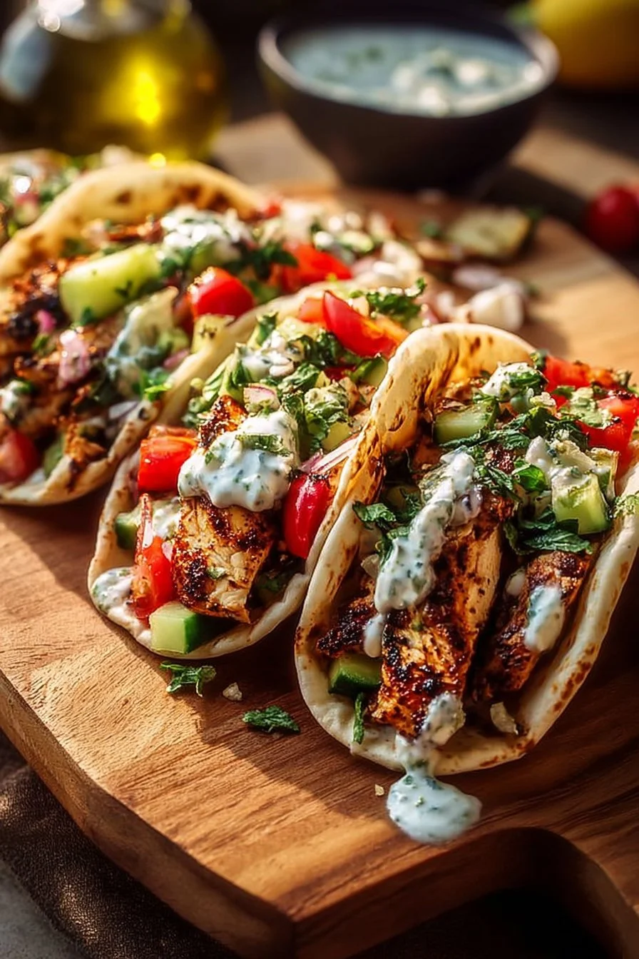 Quick Mediterranean Chicken Tacos