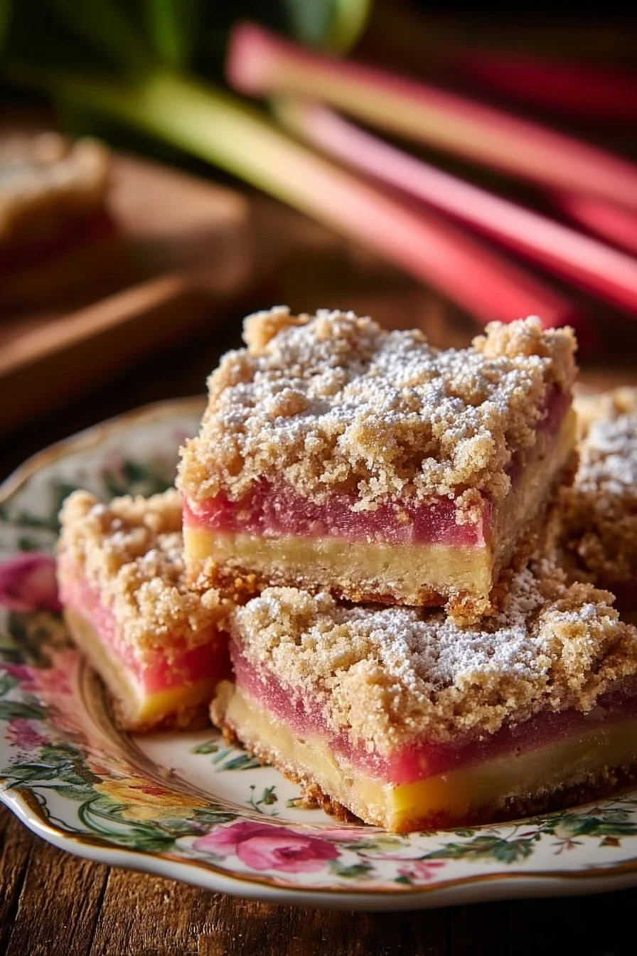 Rhubarb Custard Bars