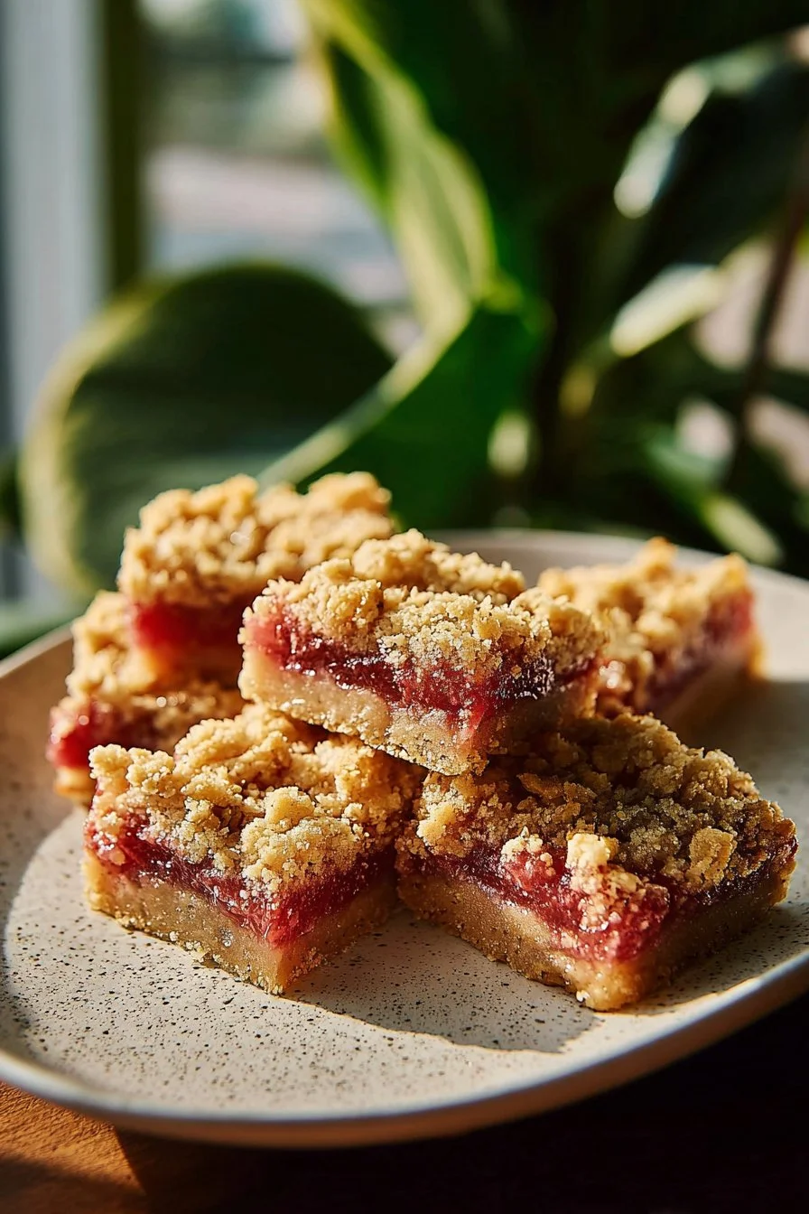 Rhubarb Oat Bars
