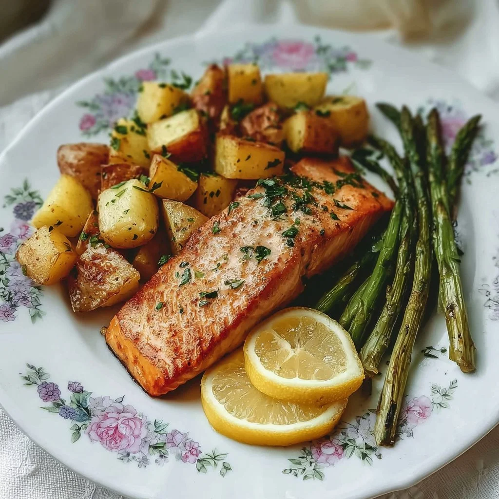 Salmon, Potato, and Asparagus Sheet Pan Meal Recipe