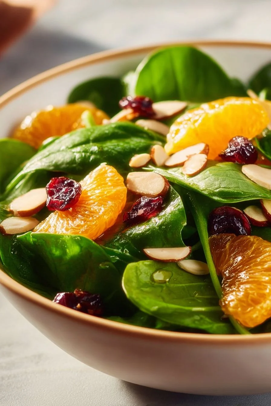 Spinach Mandarin Salad with Honey Balsamic Dressing