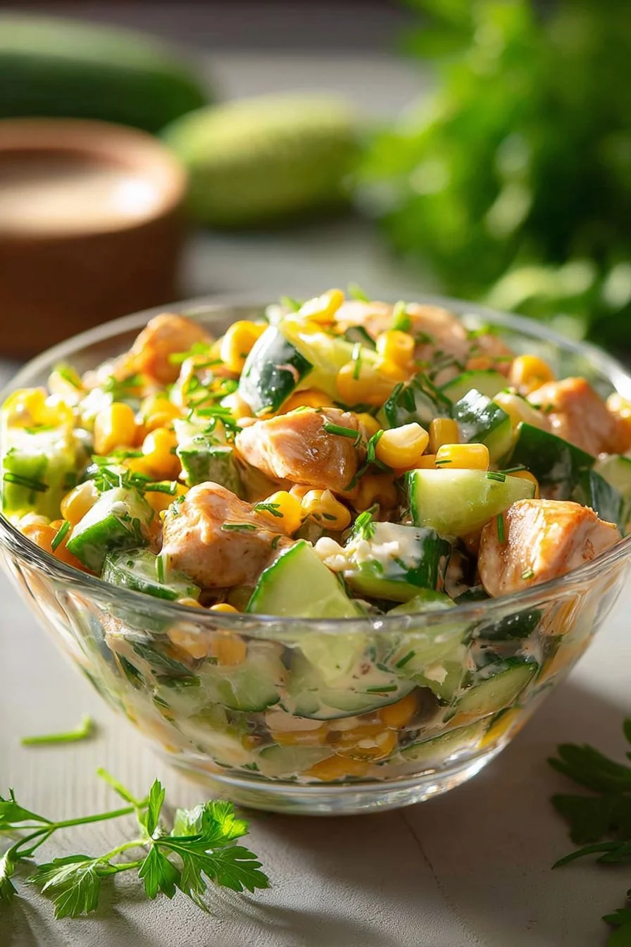 Street Corn Creamy Cucumber Salad