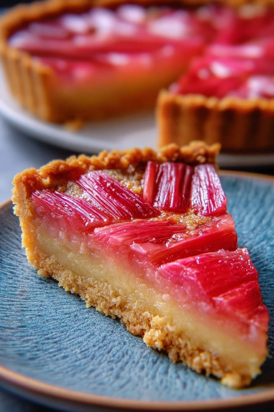 Sweet Rhubarb Custard Tart