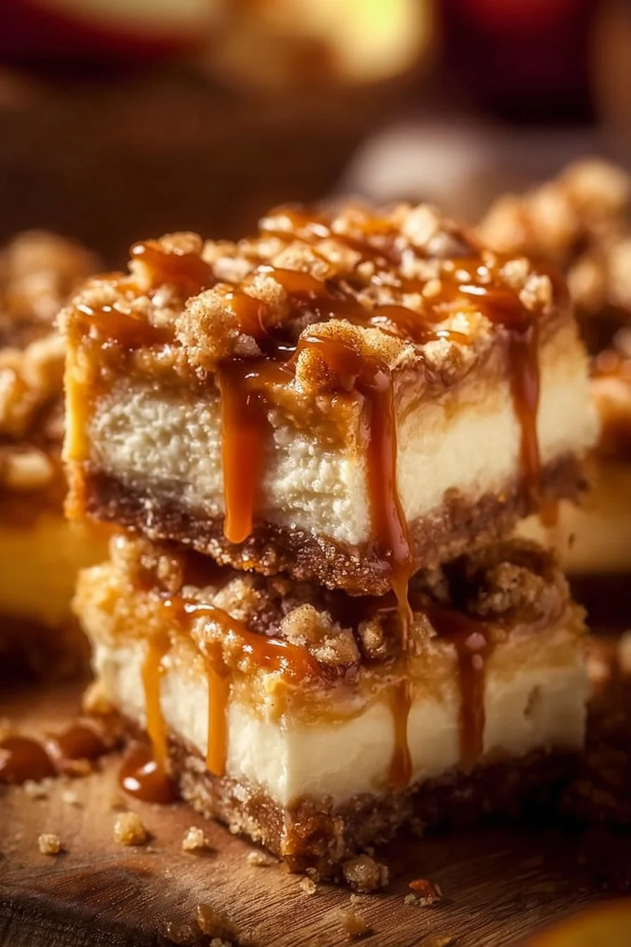 Caramel Apple Cheesecake Bars