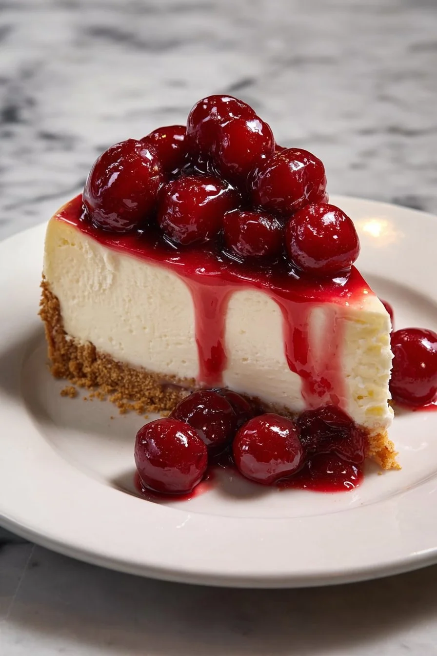 Creamy Baked Cherry Cheesecake