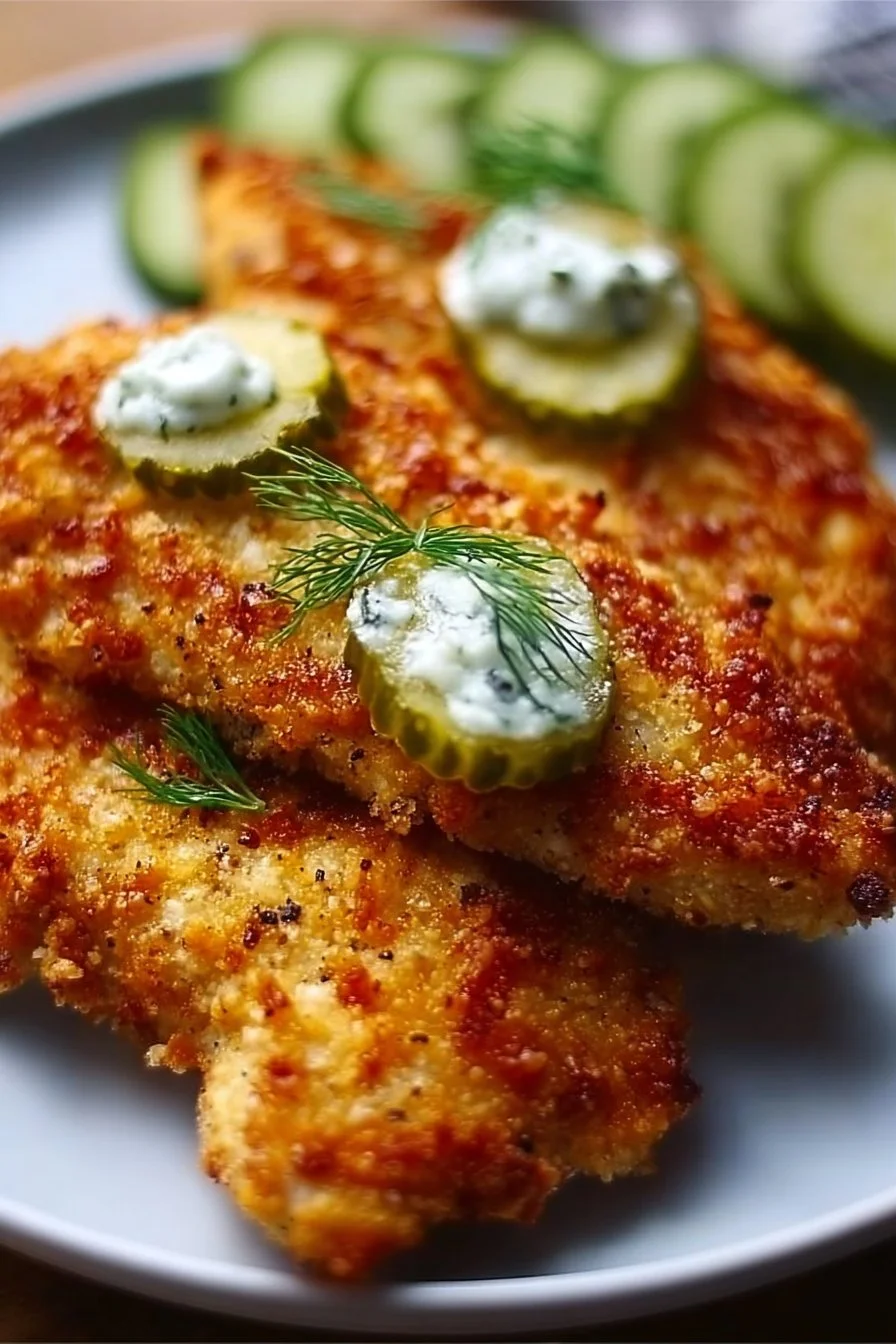 Crispy Dill Pickle Parmesan Chicken