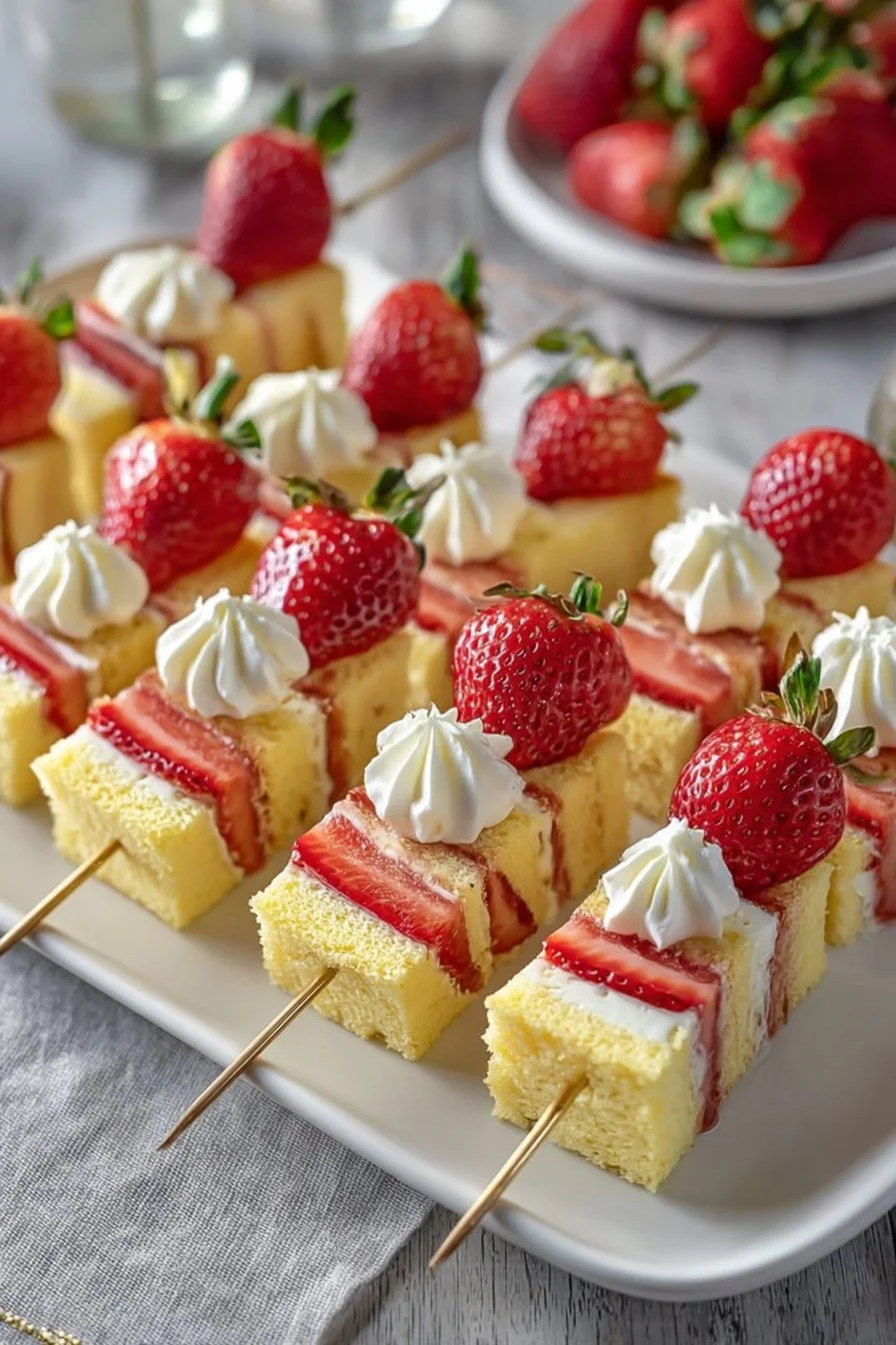 Delicious Strawberry Shortcake Kabobs