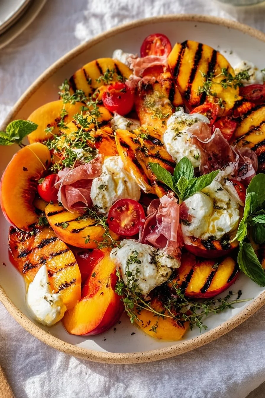 Grilled Nectarine Burrata Prosciutto Salad