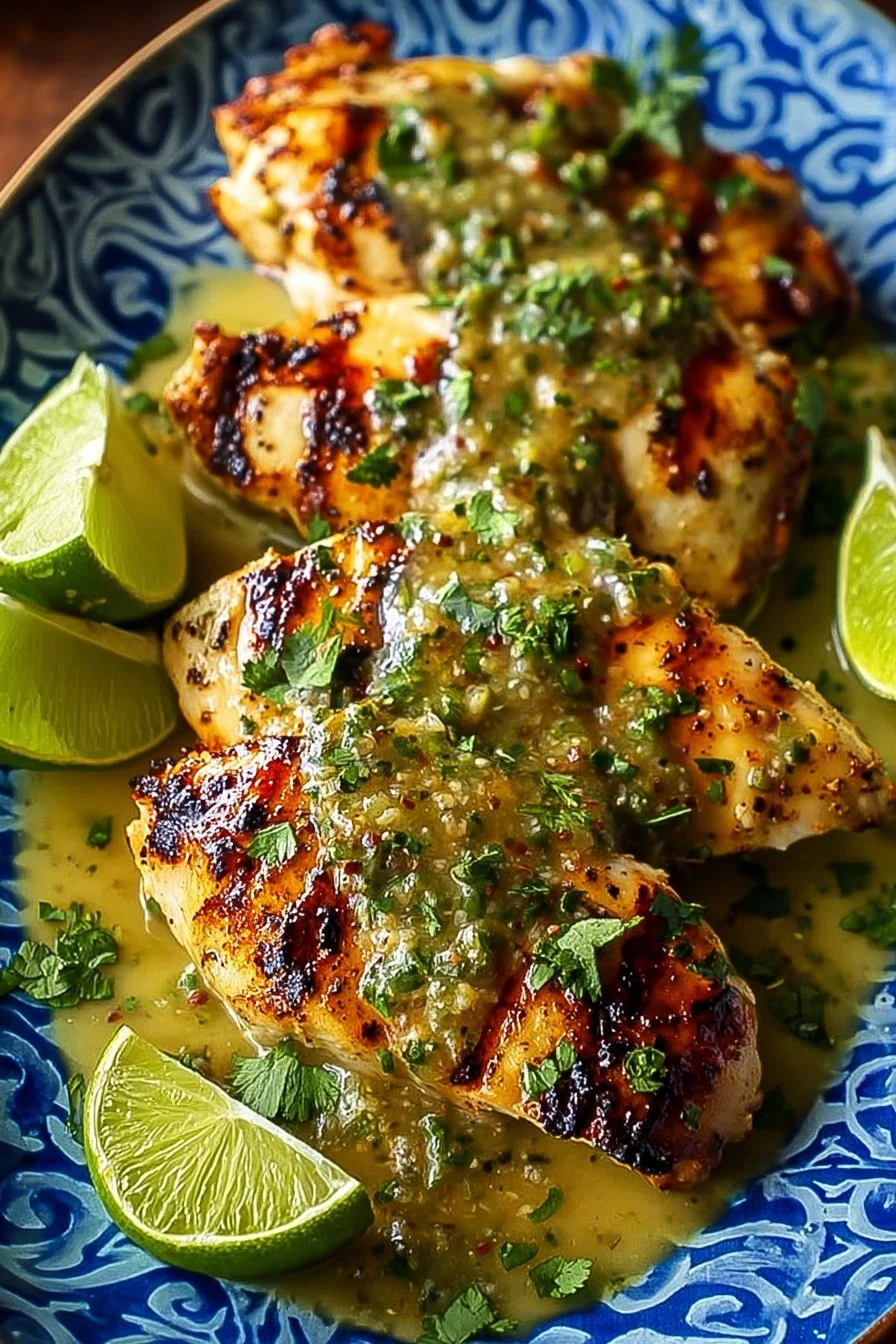 Grilled Salsa Verde Pepper Jack Chicken