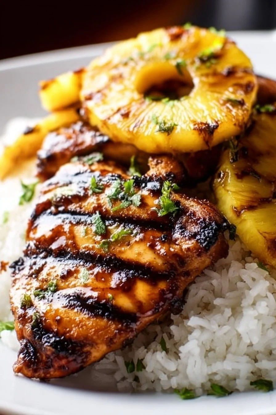 Hawaiian Chicken, Pineapple and Coconut Rice