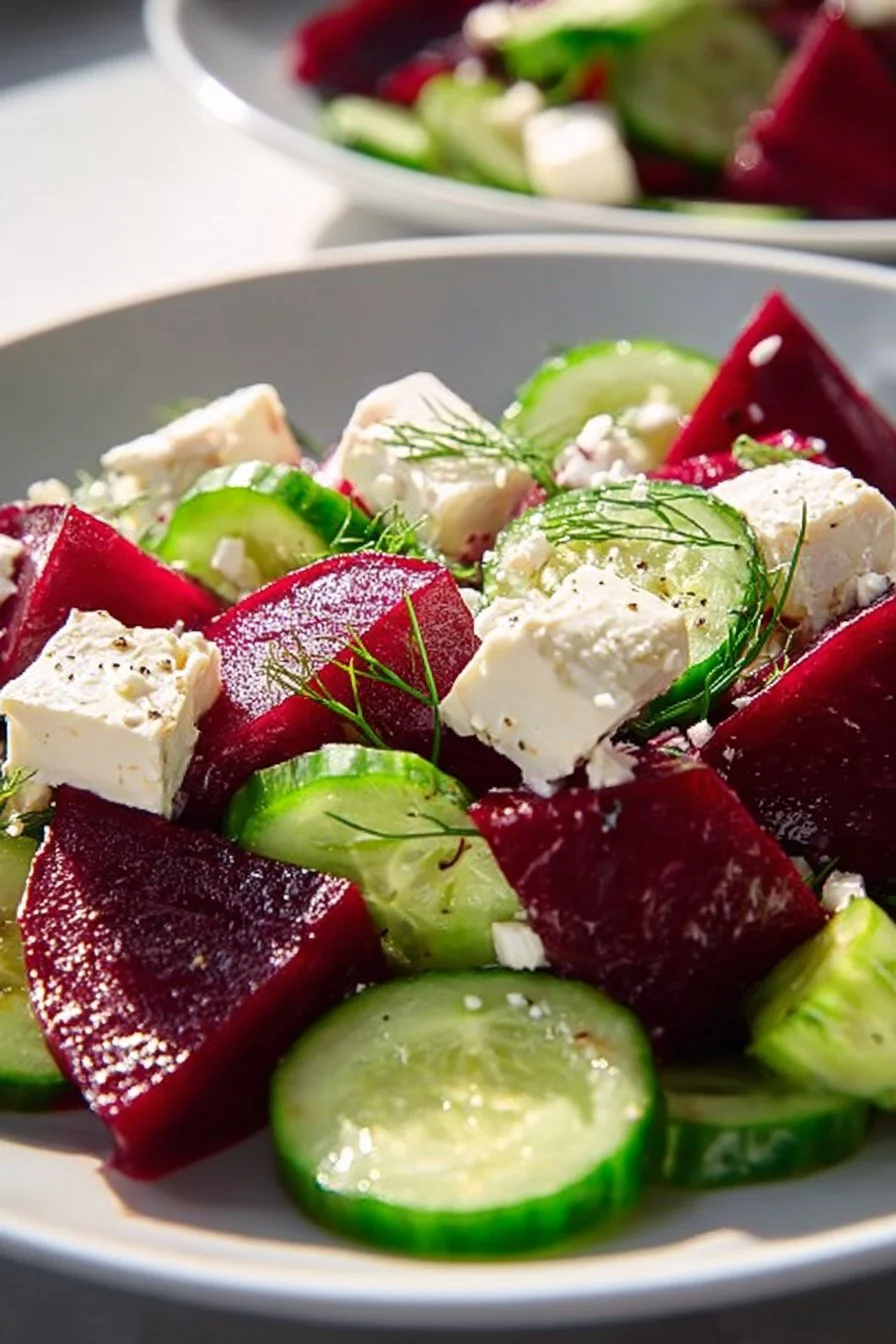 Irresistible Beet Feta Salad with Cucumber and Dill