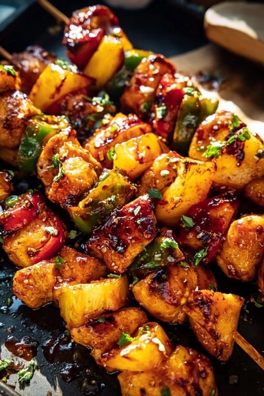 Jalapeño Peach Chicken Skewers