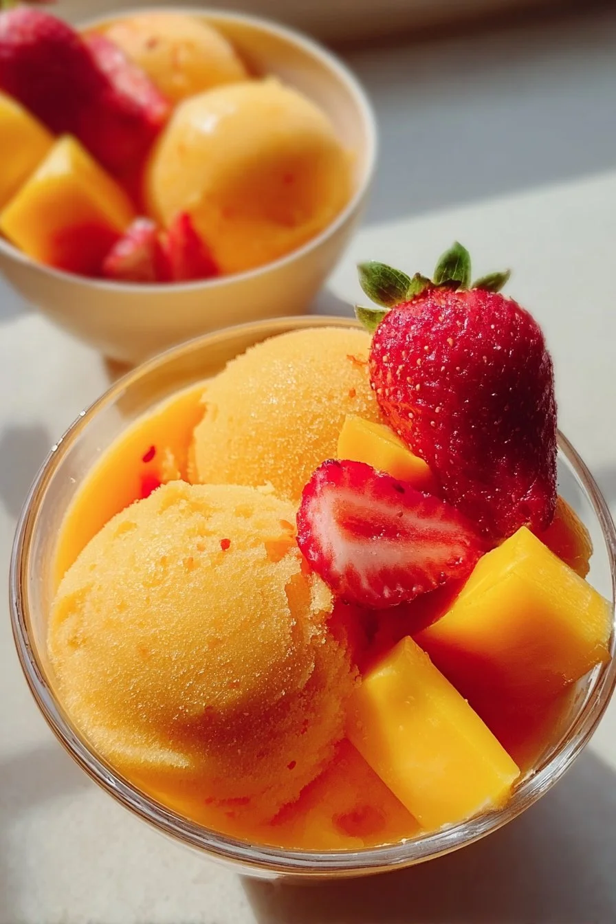 Mango Strawberry Sorbet