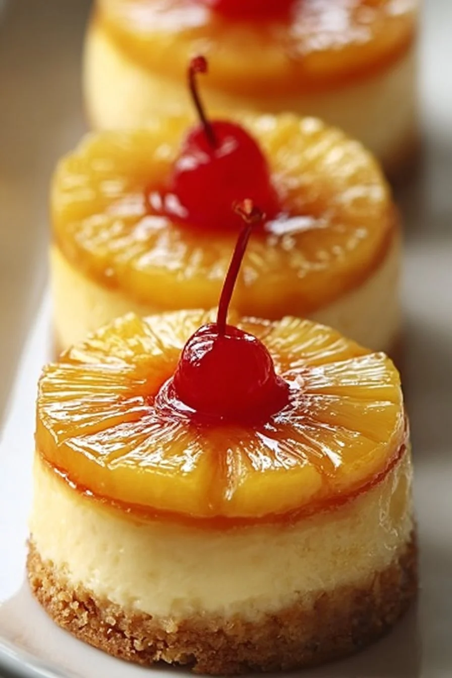 Mini Pineapple Upside-Down Cheesecakes