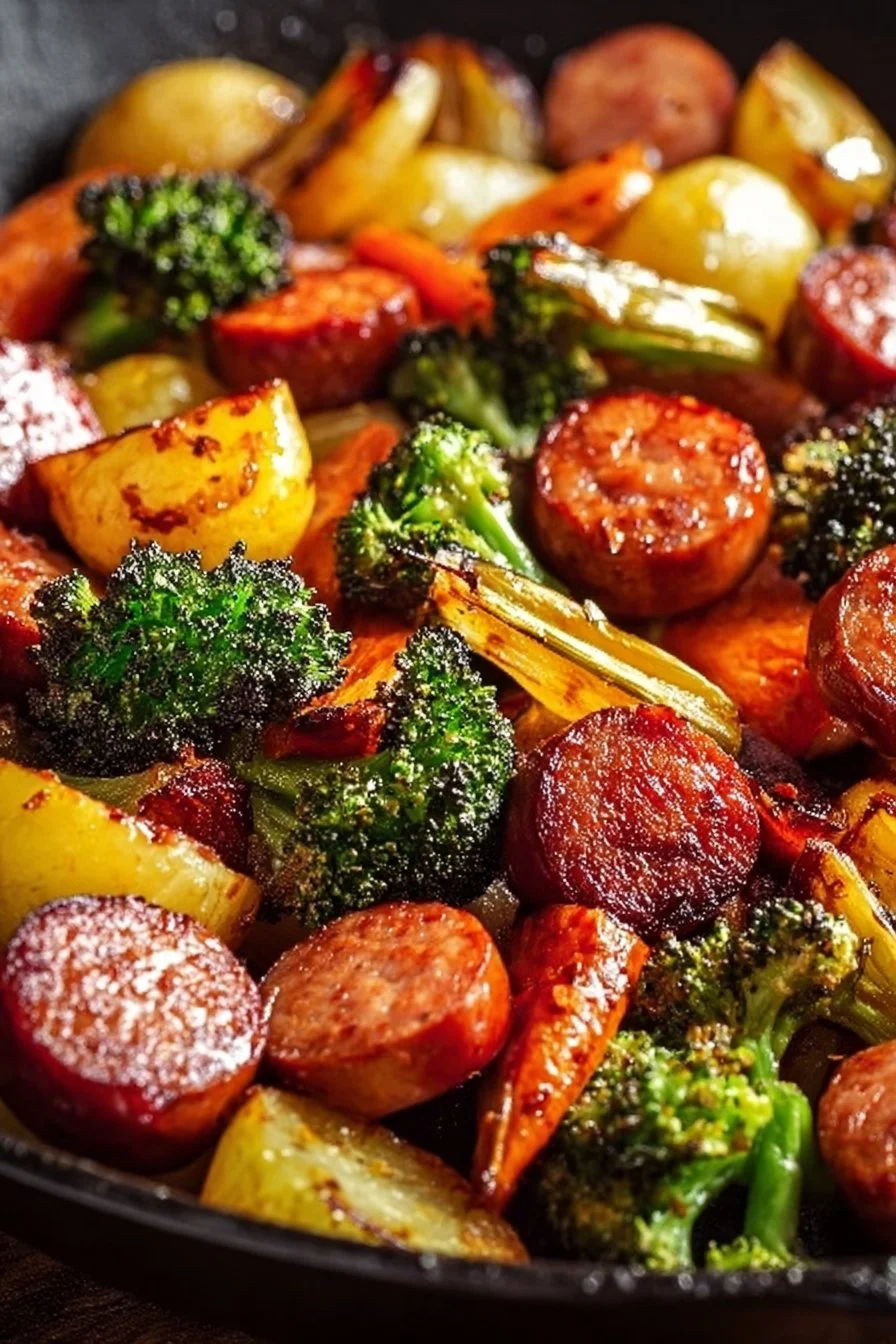 One-Pan Honey Garlic Kielbasa & Veggies