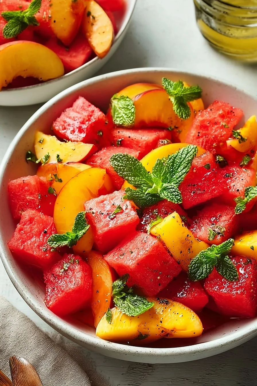 Peach and Watermelon Salad