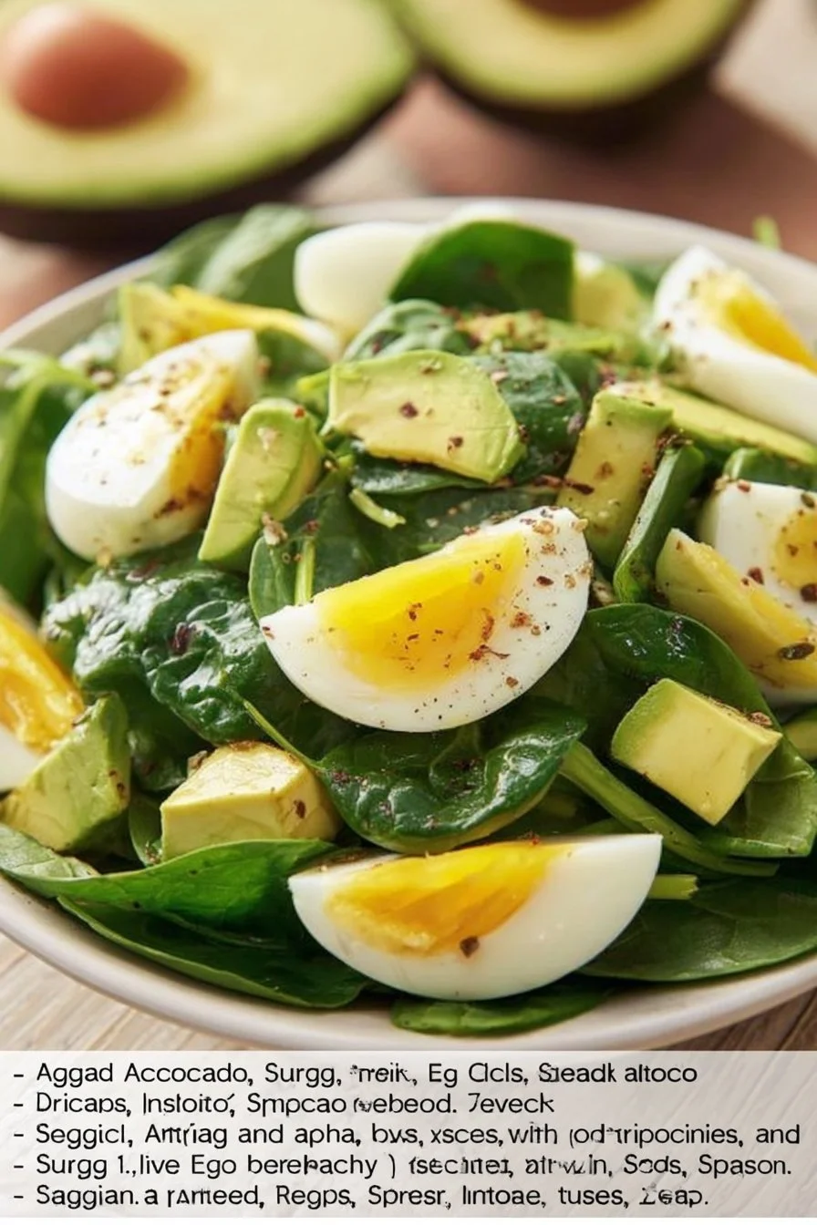 Power Salad: Avocado, Egg & Spinach Fuel Bowl