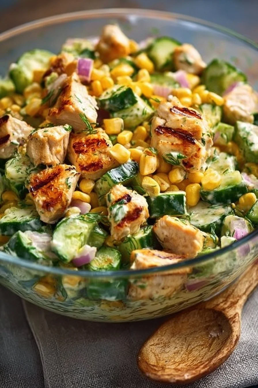 Street Corn Creamy Cucumber Chicken Salad: An Amazing Ultimate Recipe