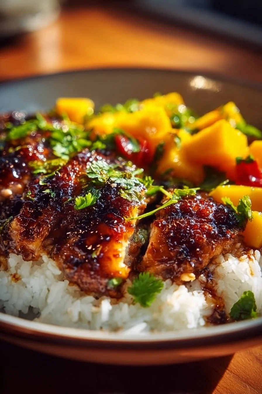 Sweet & Savory Asian Mango Glazed Chicken
