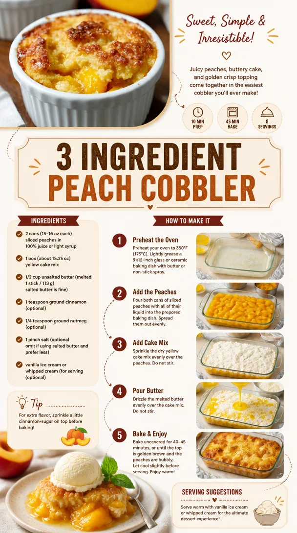 3 Ingredient Peach Cobbler