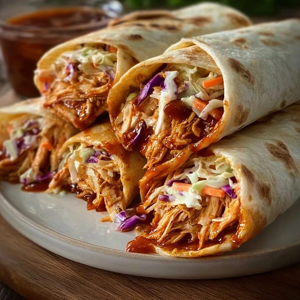 BBQ Chicken Coleslaw Wraps