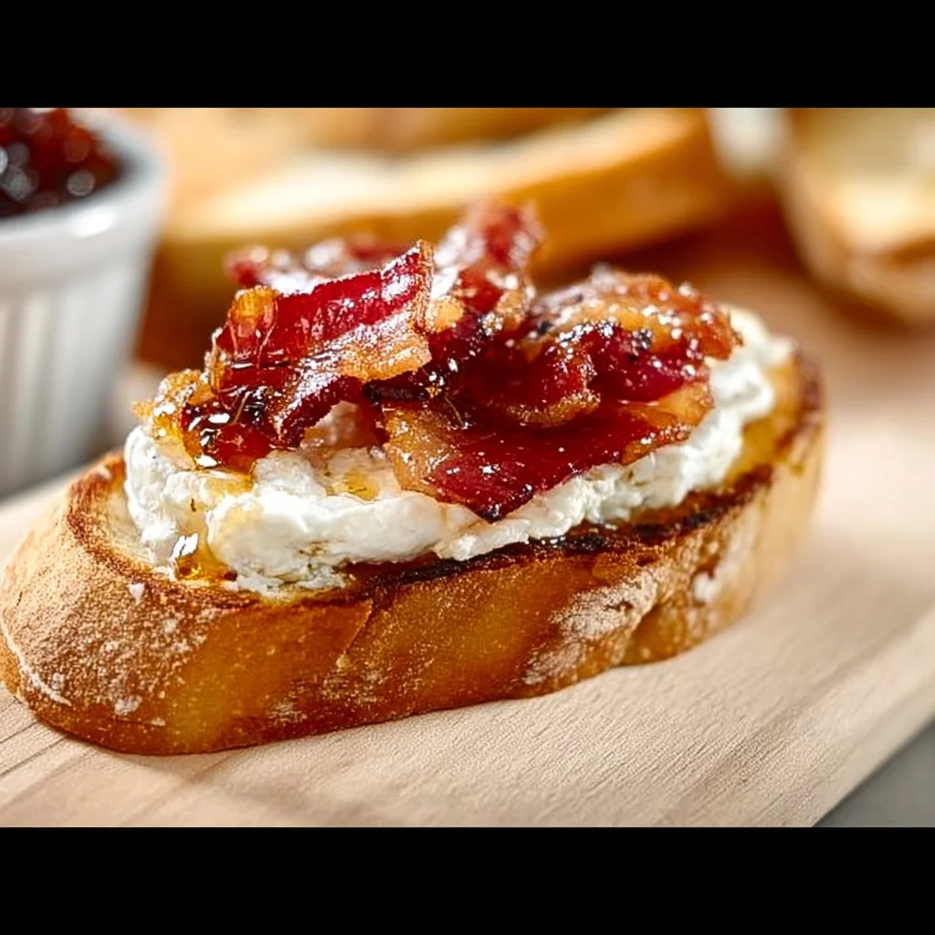 Candied Bacon & Goat Cheese with Hot Honey
