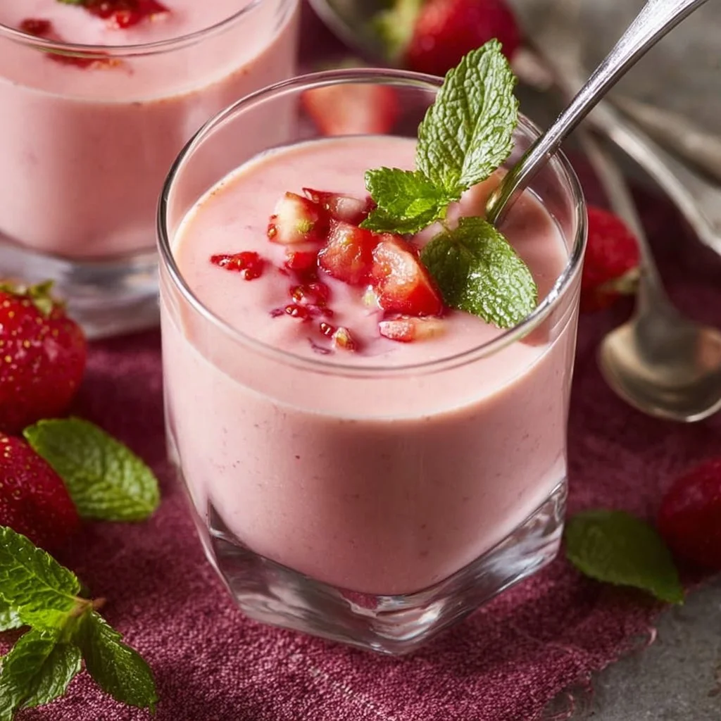 Chilled Strawberry Yogurt Soup