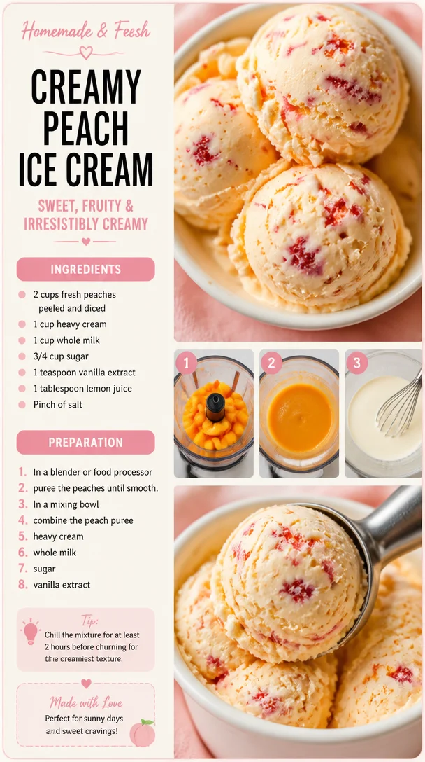 Creamy Peach Ice Cream