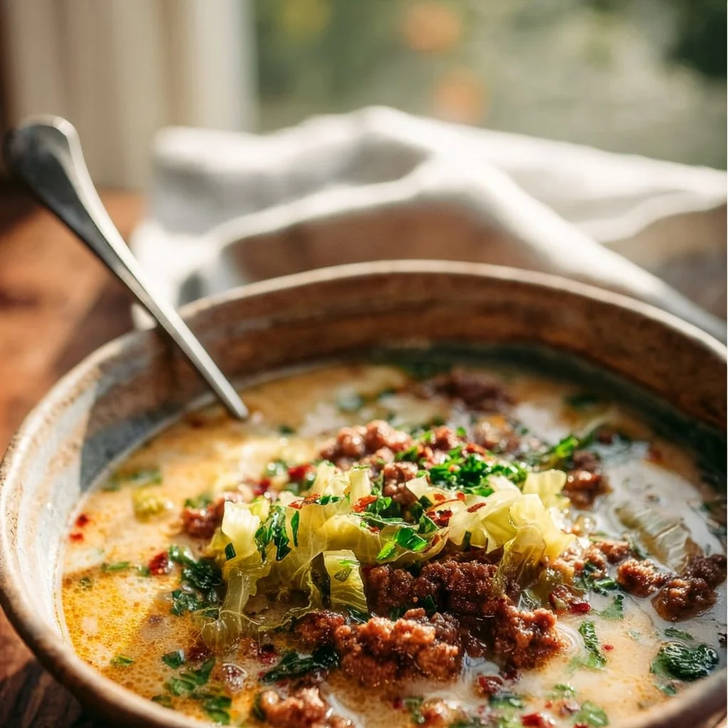 Creamy Sausage & Cabbage Soup