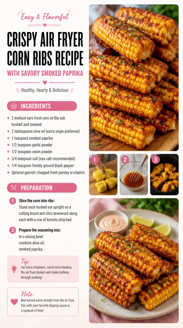 Crispy Air Fryer Corn Ribs Recipe with Savory Smoked Paprika